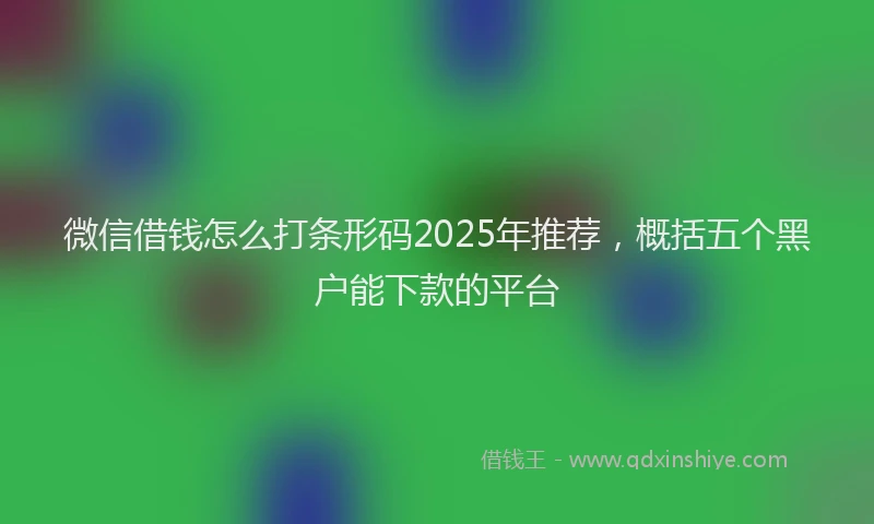 微信借钱怎么打条形码2025年推荐，概括五个黑户能下款的平台