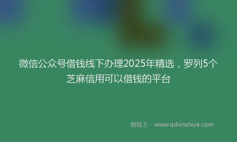 微信公众号借钱线下办理2025年精选，罗列5个芝麻信用可以借钱的平台