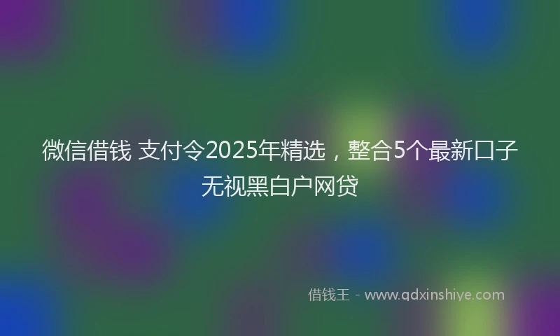 微信借钱 支付令2025年精选，整合5个最新口子无视黑白户网贷