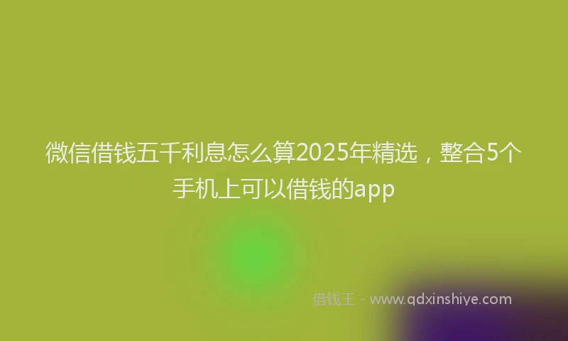 微信借钱五千利息怎么算2025年精选，整合5个手机上可以借钱的app