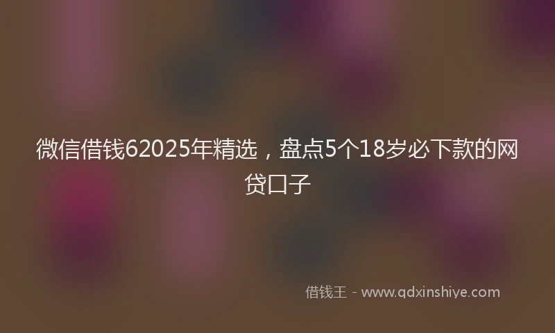 微信借钱62025年精选，盘点5个18岁必下款的网贷口子