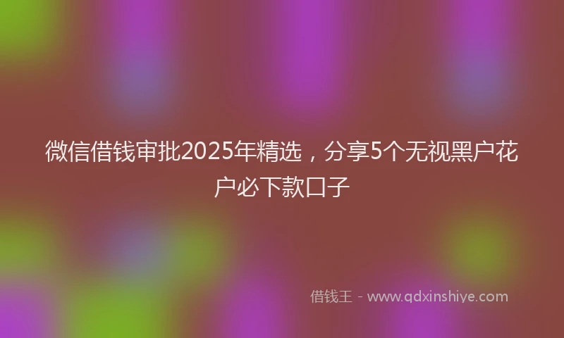 微信借钱审批2025年精选，分享5个无视黑户花户必下款口子
