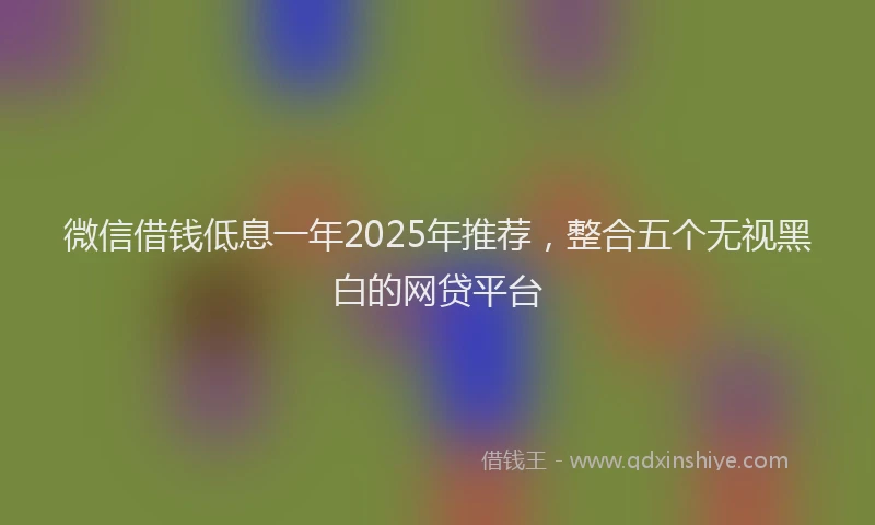 微信借钱低息一年2025年推荐，整合五个无视黑白的网贷平台