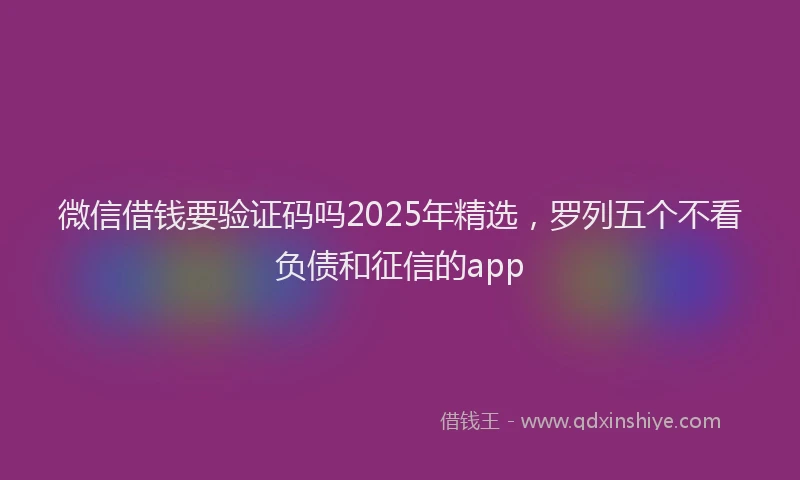 微信借钱要验证码吗2025年精选，罗列五个不看负债和征信的app