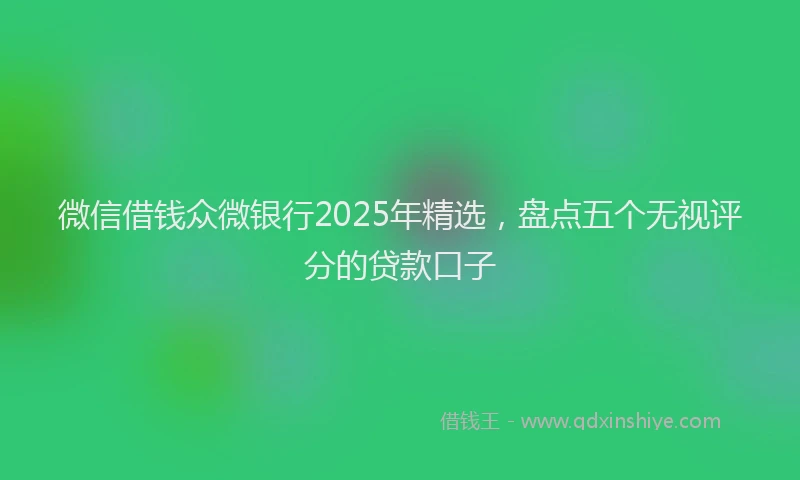 微信借钱众微银行2025年精选，盘点五个无视评分的贷款口子