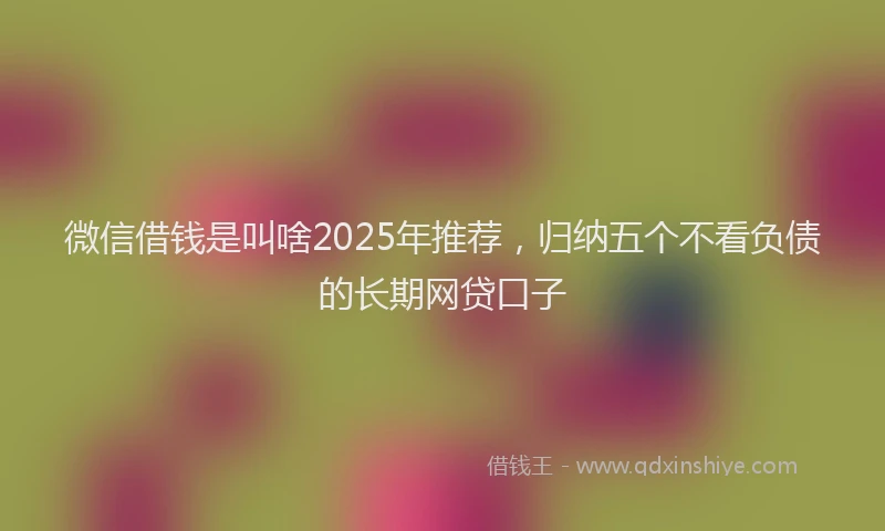 微信借钱是叫啥2025年推荐，归纳五个不看负债的长期网贷口子