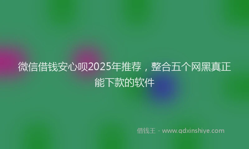 微信借钱安心呗2025年推荐，整合五个网黑真正能下款的软件
