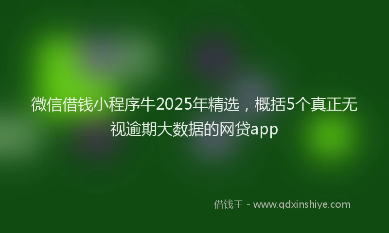 微信借钱小程序牛2025年精选，概括5个真正无视逾期大数据的网贷app