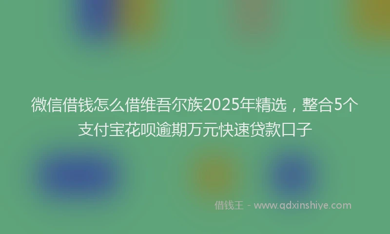微信借钱怎么借维吾尔族2025年精选，整合5个支付宝花呗逾期万元快速贷款口子