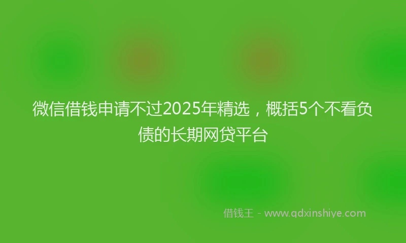 微信借钱申请不过2025年精选，概括5个不看负债的长期网贷平台