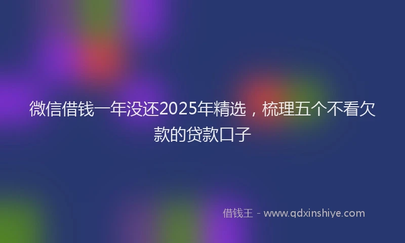 微信借钱一年没还2025年精选，梳理五个不看欠款的贷款口子