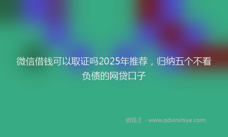 微信借钱可以取证吗2025年推荐，归纳五个不看负债的网贷口子