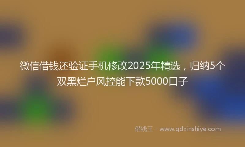 微信借钱还验证手机修改2025年精选，归纳5个双黑烂户风控能下款5000口子