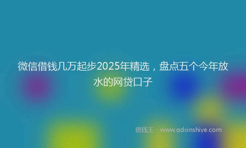 微信借钱几万起步2025年精选，盘点五个今年放水的网贷口子