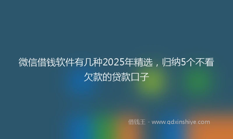 微信借钱软件有几种2025年精选，归纳5个不看欠款的贷款口子