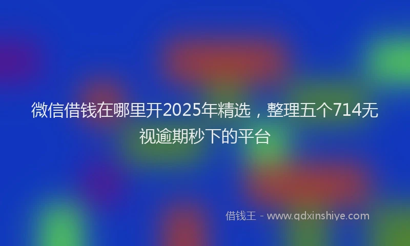 微信借钱在哪里开2025年精选，整理五个714无视逾期秒下的平台