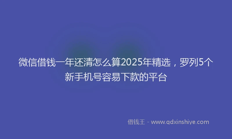 微信借钱一年还清怎么算2025年精选，罗列5个新手机号容易下款的平台
