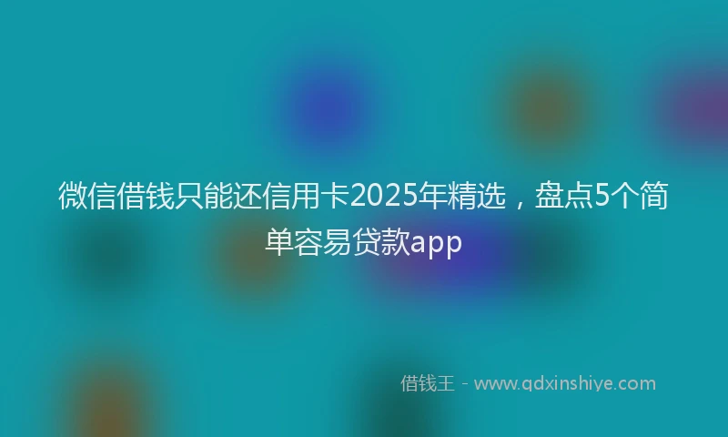 微信借钱只能还信用卡2025年精选，盘点5个简单容易贷款app