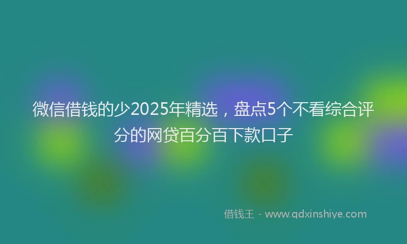 微信借钱的少2025年精选，盘点5个不看综合评分的网贷百分百下款口子