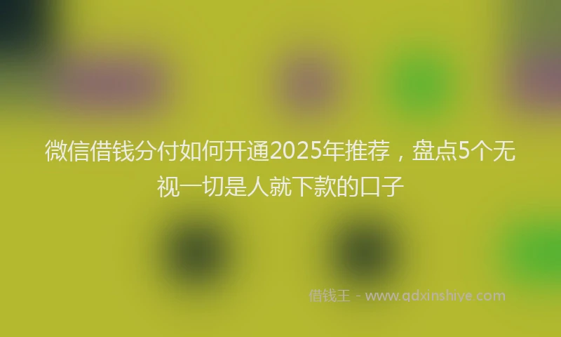 微信借钱分付如何开通2025年推荐，盘点5个无视一切是人就下款的口子