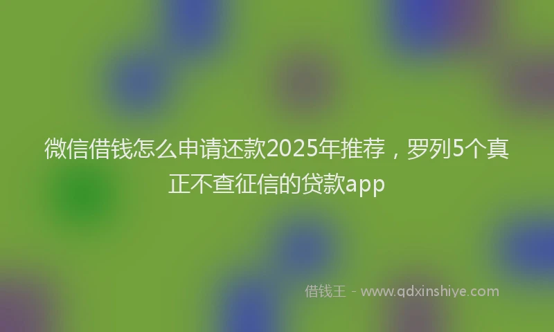 微信借钱怎么申请还款2025年推荐，罗列5个真正不查征信的贷款app