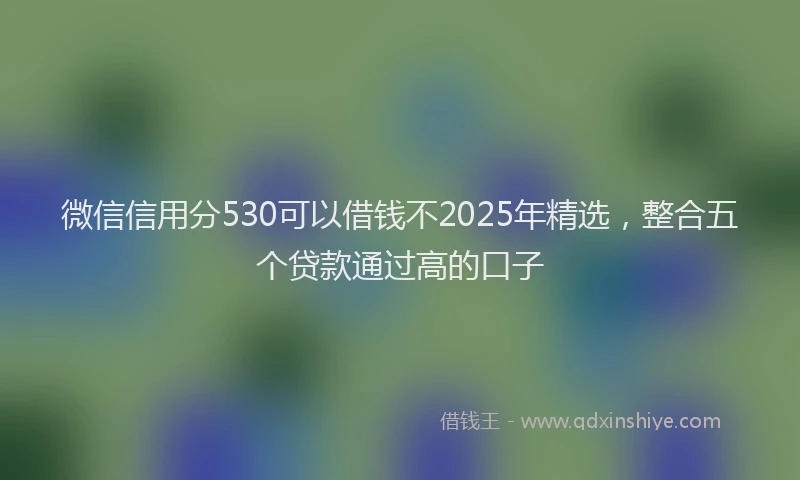 微信信用分530可以借钱不2025年精选，整合五个贷款通过高的口子