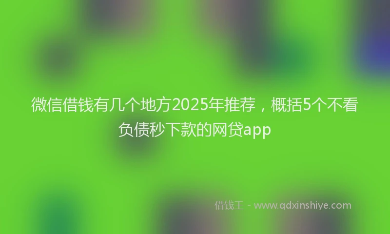 微信借钱有几个地方2025年推荐，概括5个不看负债秒下款的网贷app