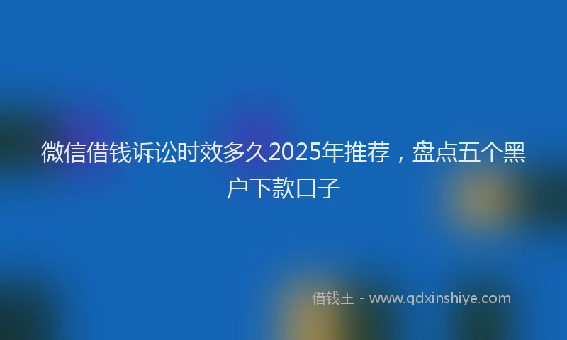 微信借钱诉讼时效多久2025年推荐，盘点五个黑户下款口子