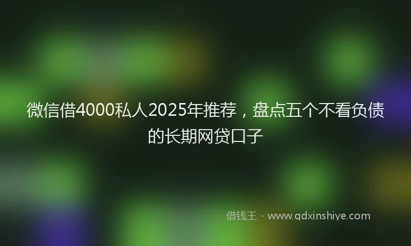 微信借4000私人2025年推荐，盘点五个不看负债的长期网贷口子