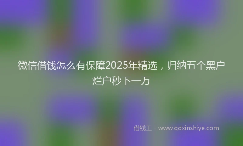 微信借钱怎么有保障2025年精选，归纳五个黑户烂户秒下一万