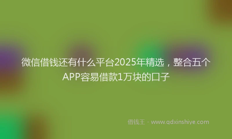 微信借钱还有什么平台2025年精选，整合五个APP容易借款1万块的口子