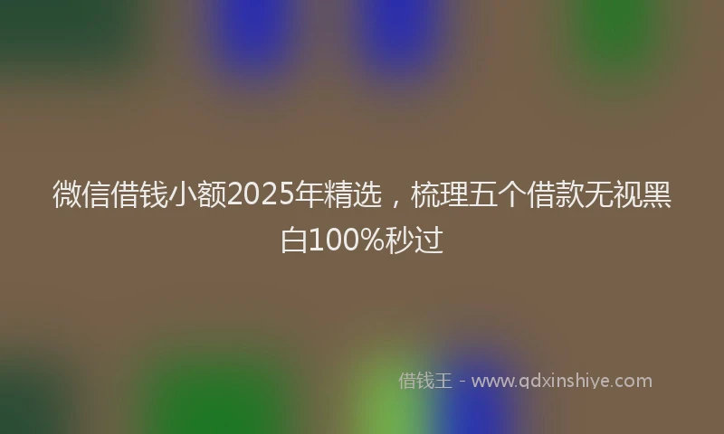 微信借钱小额2025年精选，梳理五个借款无视黑白100%秒过