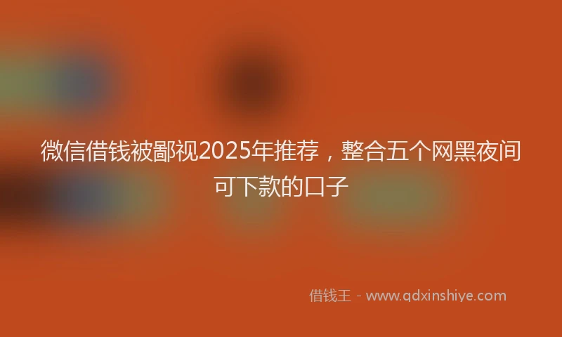 微信借钱被鄙视2025年推荐，整合五个网黑夜间可下款的口子