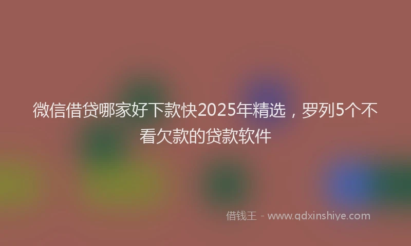 微信借贷哪家好下款快2025年精选，罗列5个不看欠款的贷款软件