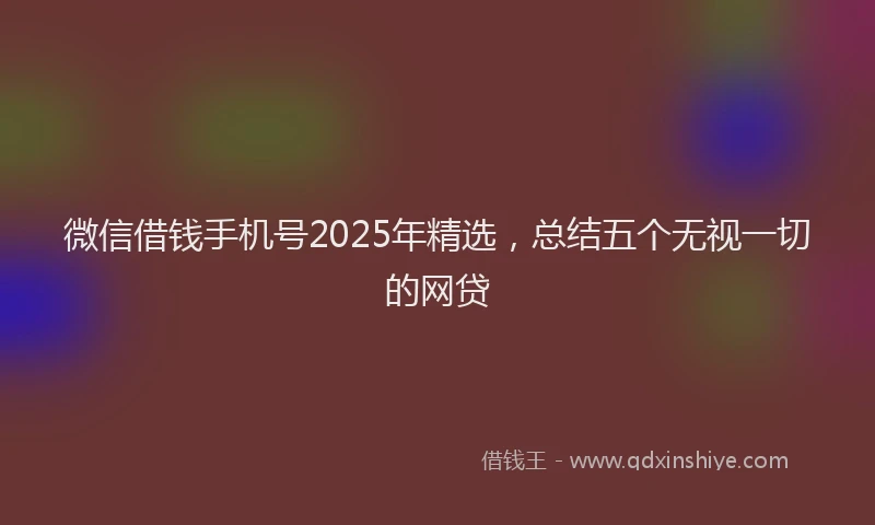 微信借钱手机号2025年精选，总结五个无视一切的网贷