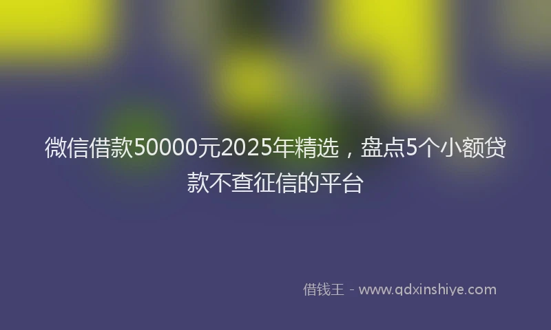 微信借款50000元2025年精选，盘点5个小额贷款不查征信的平台