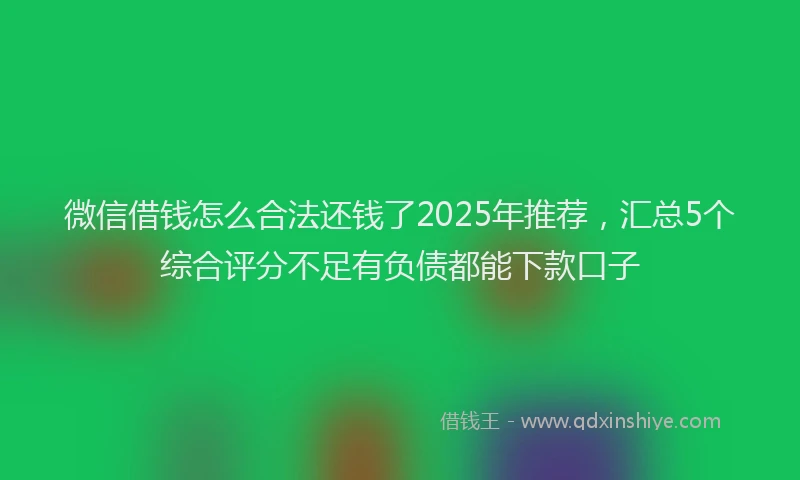 微信借钱怎么合法还钱了2025年推荐，汇总5个综合评分不足有负债都能下款口子