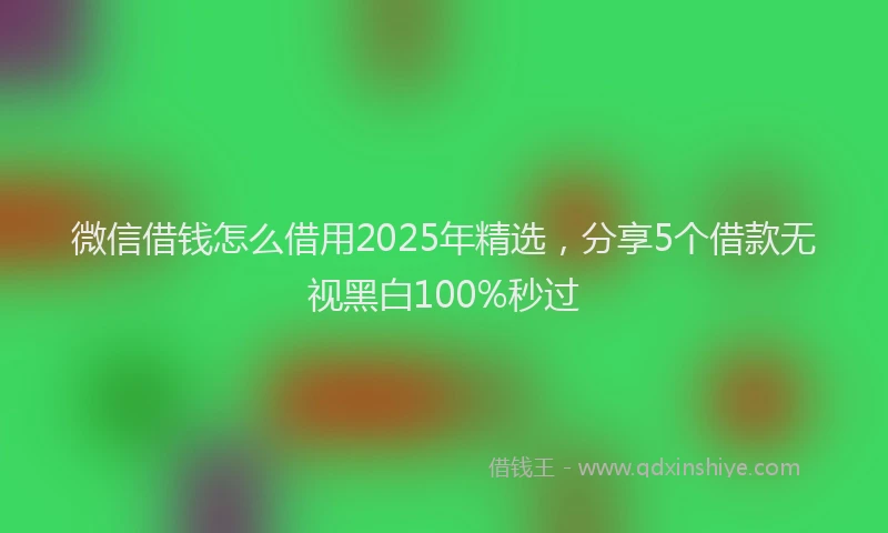 微信借钱怎么借用2025年精选，分享5个借款无视黑白100%秒过