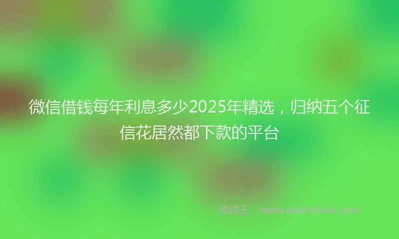 微信借钱每年利息多少2025年精选，归纳五个征信花居然都下款的平台