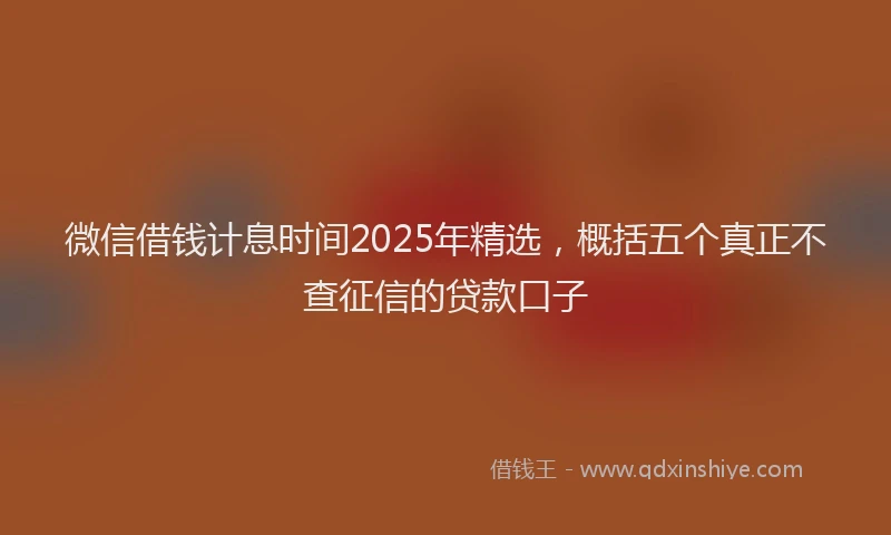 微信借钱计息时间2025年精选，概括五个真正不查征信的贷款口子