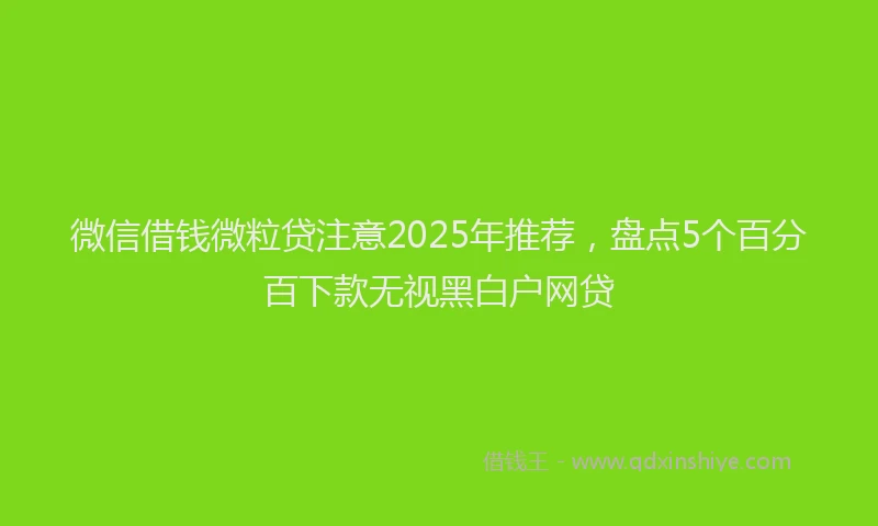 微信借钱微粒贷注意2025年推荐，盘点5个百分百下款无视黑白户网贷