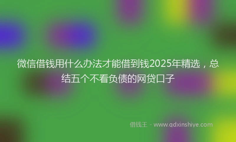 微信借钱用什么办法才能借到钱2025年精选，总结五个不看负债的网贷口子