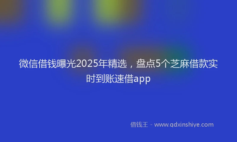 微信借钱曝光2025年精选，盘点5个芝麻借款实时到账速借app