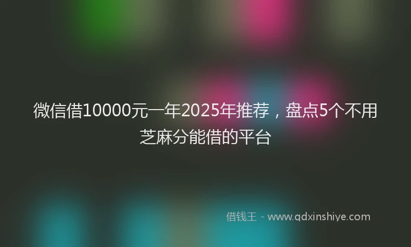微信借10000元一年2025年推荐，盘点5个不用芝麻分能借的平台