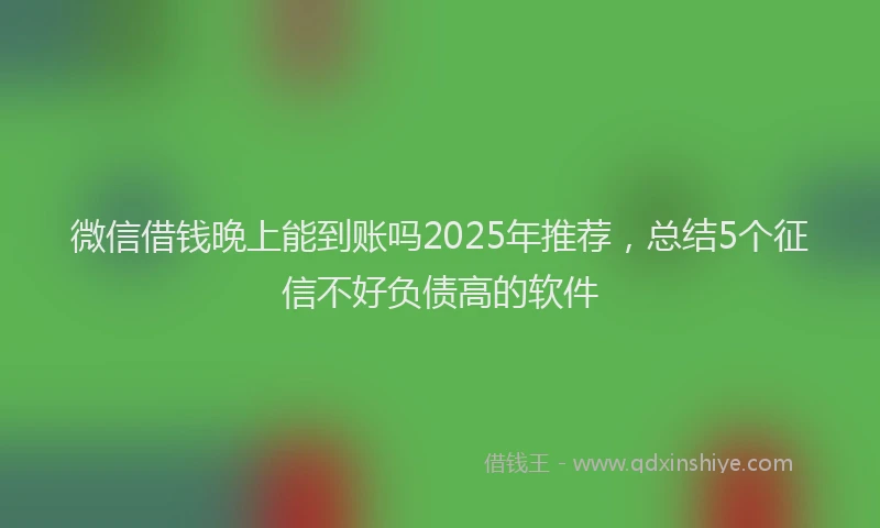 微信借钱晚上能到账吗2025年推荐，总结5个征信不好负债高的软件