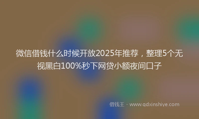 微信借钱什么时候开放2025年推荐，整理5个无视黑白100%秒下网贷小额夜间口子
