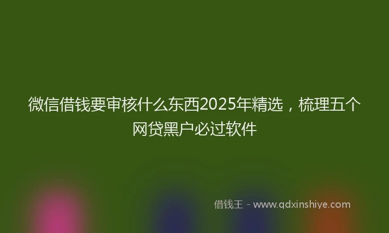 微信借钱要审核什么东西2025年精选，梳理五个网贷黑户必过软件