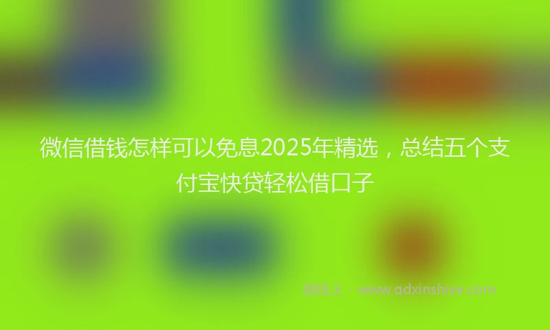 微信借钱怎样可以免息2025年精选，总结五个支付宝快贷轻松借口子