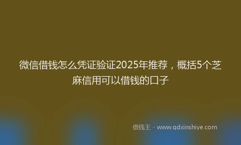 微信借钱怎么凭证验证2025年推荐，概括5个芝麻信用可以借钱的口子