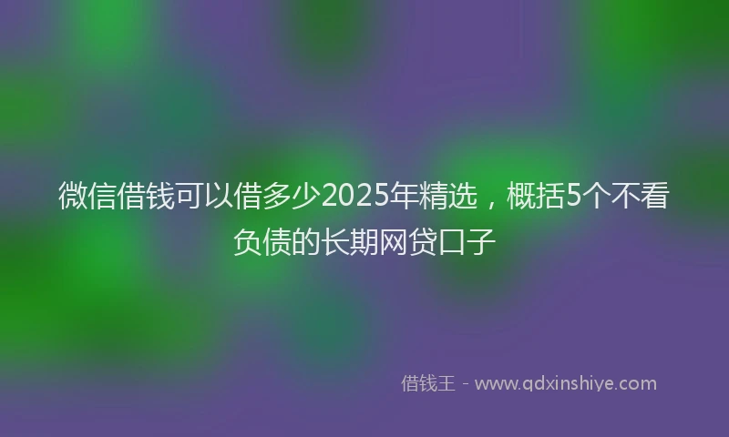 微信借钱可以借多少2025年精选，概括5个不看负债的长期网贷口子